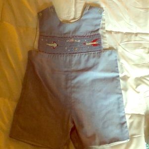 Toddler boys jumper with embroidered rockets.